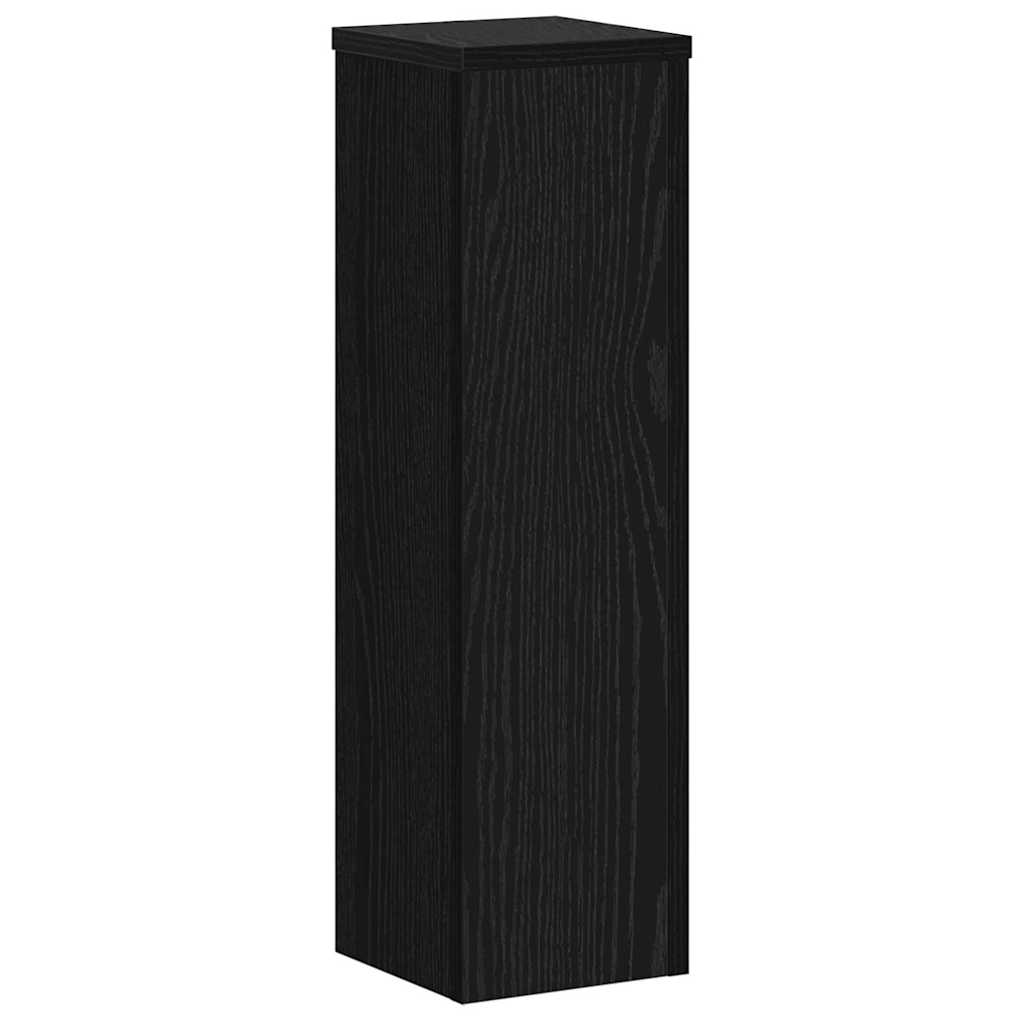 Plantenstandaard 2 pcs Zwart Eiken 17 x 17 x 60 cm Bewerkt hout is nu te koop bij PeponiXL, paradijselijk wonen!