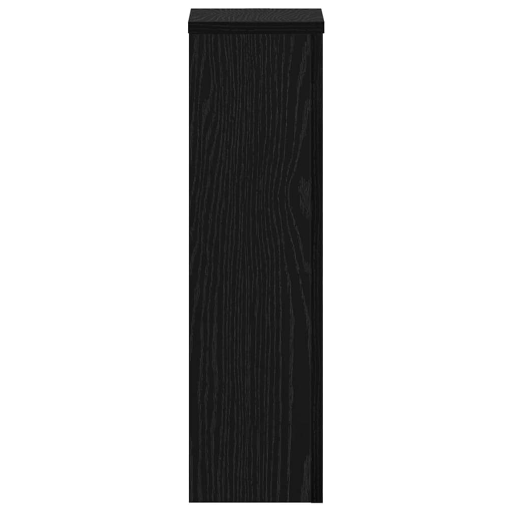 Plantenstandaard 2 pcs Zwart Eiken 17 x 17 x 60 cm Bewerkt hout is nu te koop bij PeponiXL, paradijselijk wonen!