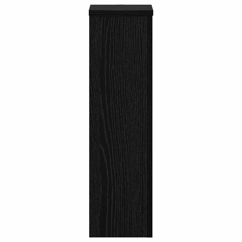 Plantenstandaard 2 pcs Zwart Eiken 17 x 17 x 60 cm Bewerkt hout is nu te koop bij PeponiXL, paradijselijk wonen!