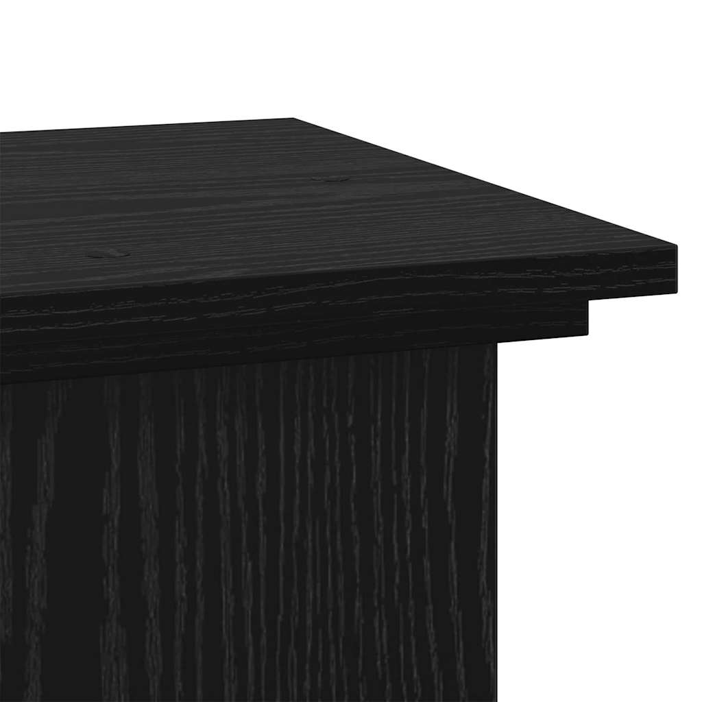 Plantenstandaard Zwart Eiken 33 x 33 x 60 cm Bewerkt hout is nu te koop bij PeponiXL, paradijselijk wonen!