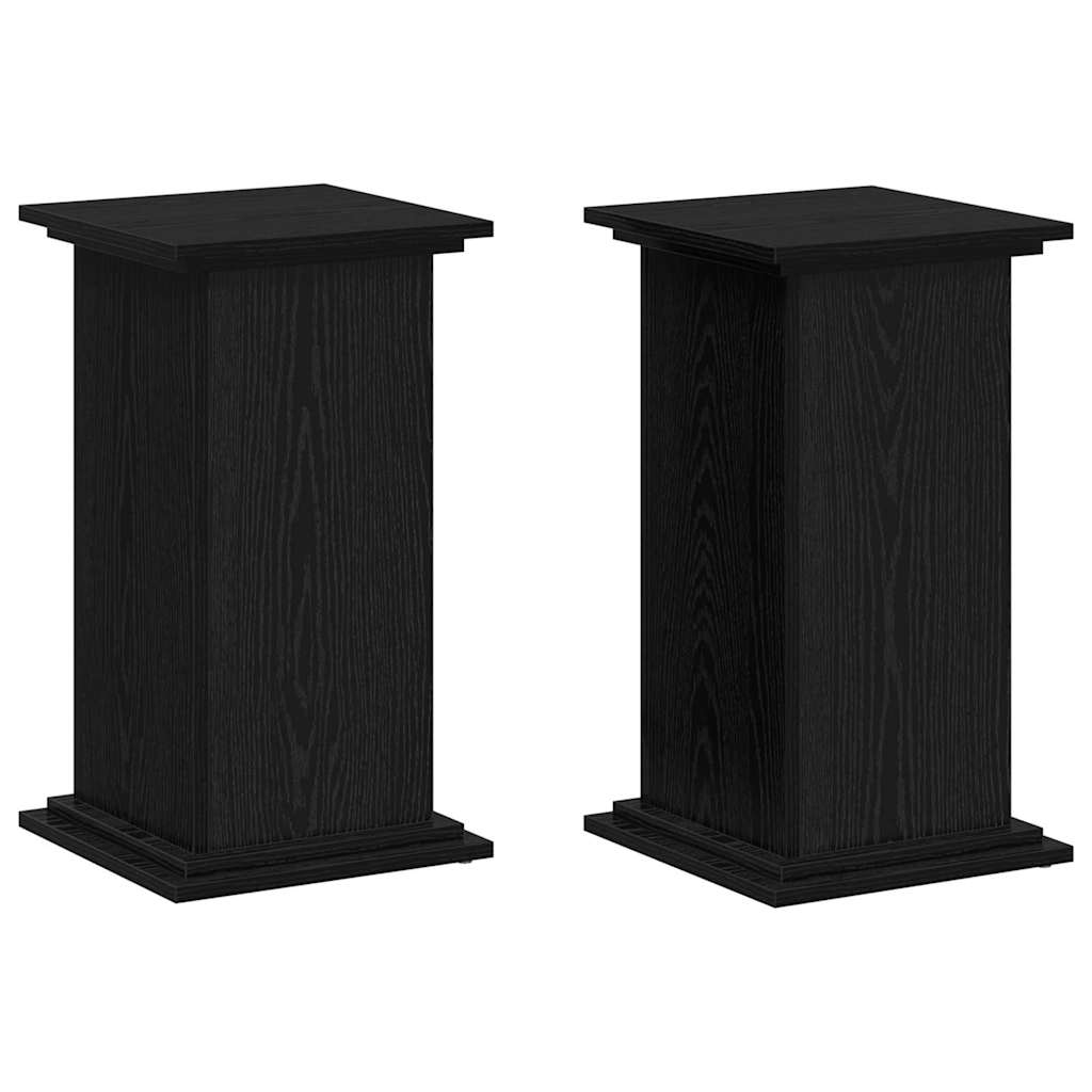 Plantenstandaard Zwart Eiken 33 x 33 x 60 cm Bewerkt hout is nu te koop bij PeponiXL, paradijselijk wonen!