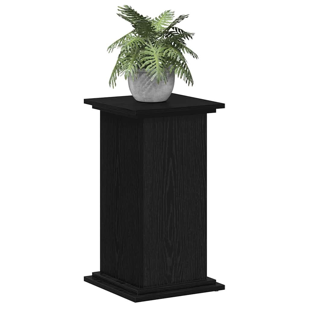 Plantenstandaard Zwart Eiken 33 x 33 x 60 cm Bewerkt hout is nu te koop bij PeponiXL, paradijselijk wonen!
