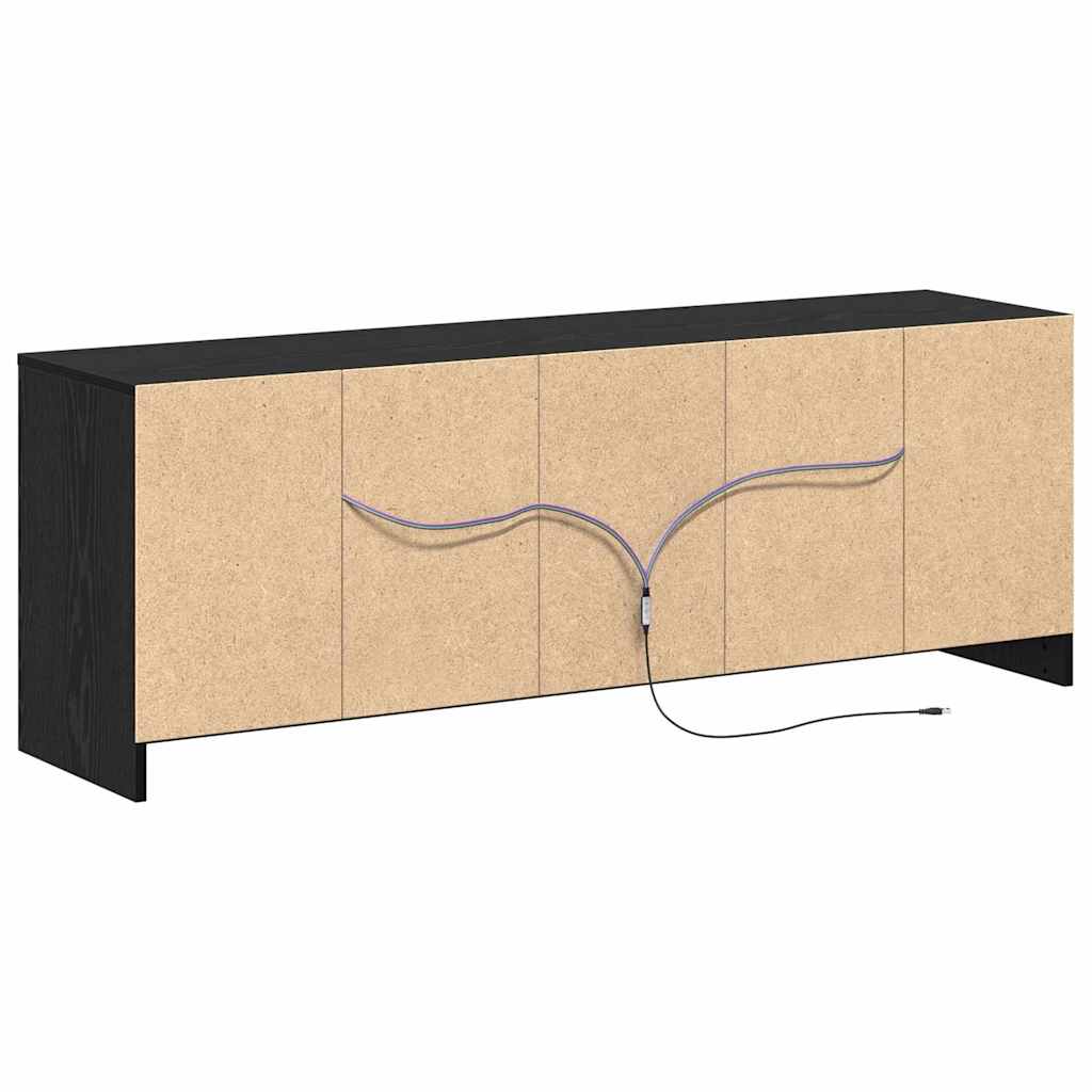 TV Eenheden Zwart 139,5 x 34 x 50 cm Bewerkt hout is nu te koop bij PeponiXL, paradijselijk wonen!