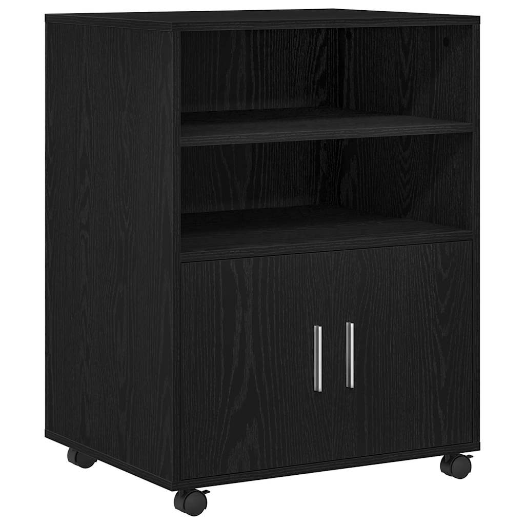 Kast met plank met wiel Zwart Eiken 60 x 48 x 74.5 cm is nu te koop bij PeponiXL, paradijselijk wonen!