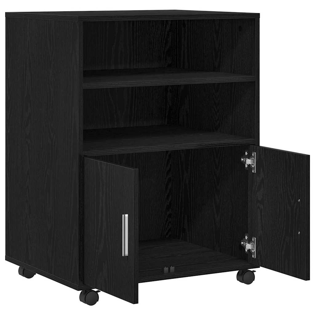 Kast met plank met wiel Zwart Eiken 60 x 48 x 74.5 cm is nu te koop bij PeponiXL, paradijselijk wonen!