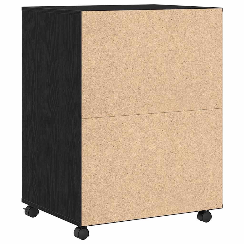 Kast met plank met wiel Zwart Eiken 60 x 48 x 74.5 cm is nu te koop bij PeponiXL, paradijselijk wonen!