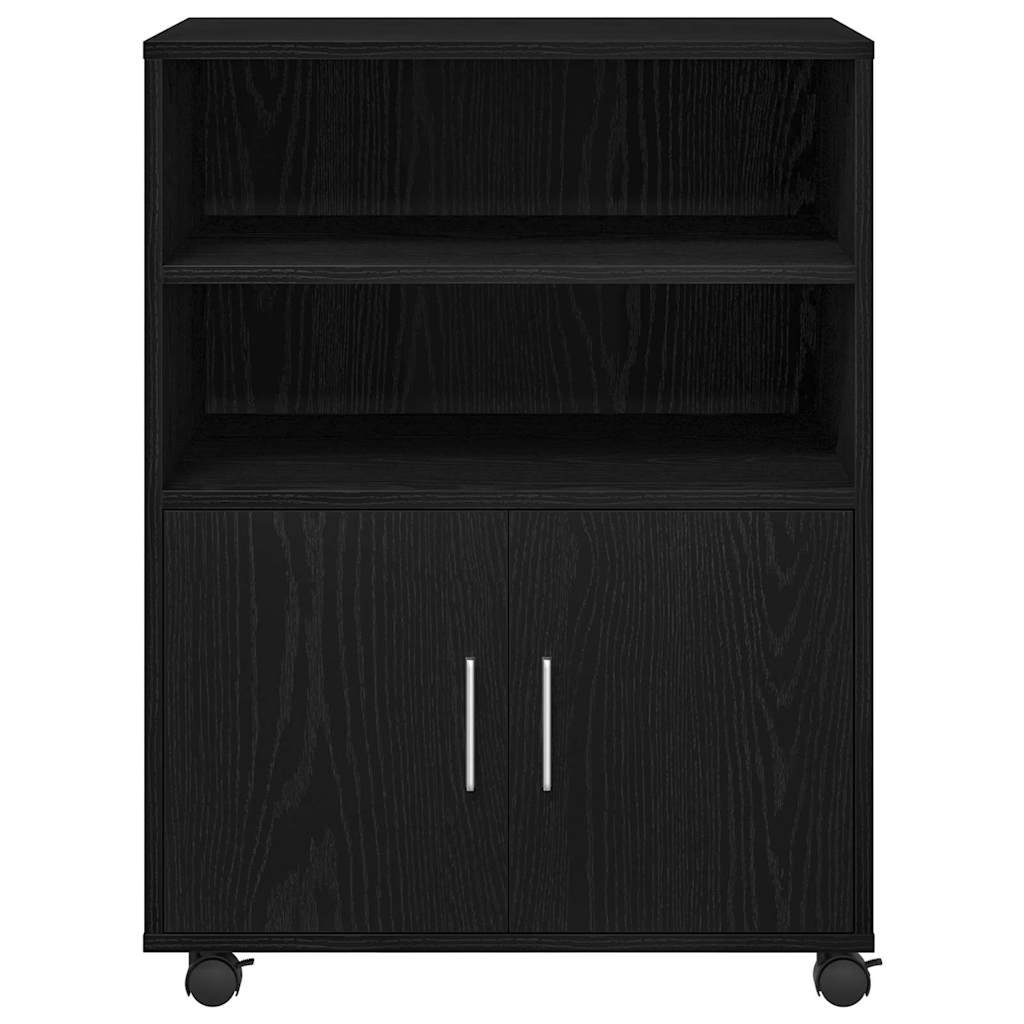 Kast met plank met wiel Zwart Eiken 60 x 48 x 74.5 cm is nu te koop bij PeponiXL, paradijselijk wonen!
