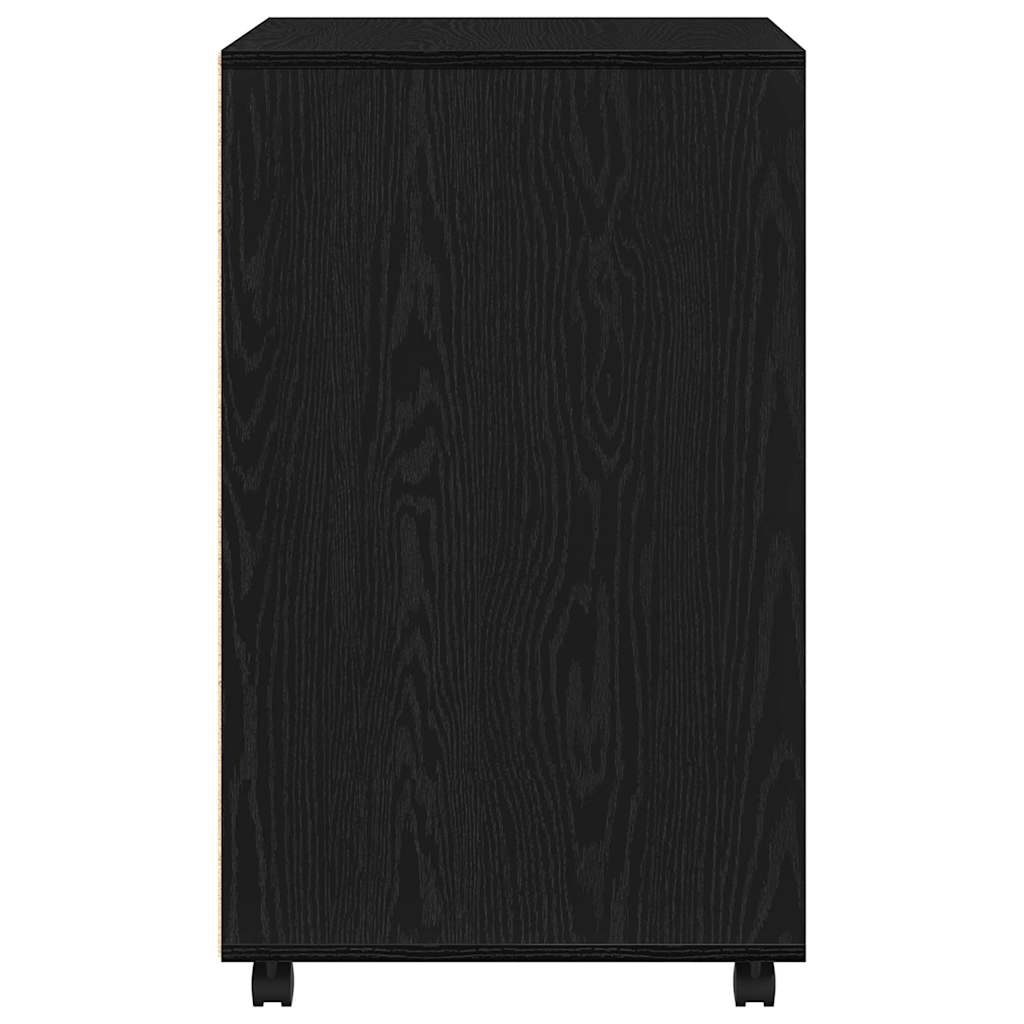 Kast met plank met wiel Zwart Eiken 60 x 48 x 74.5 cm is nu te koop bij PeponiXL, paradijselijk wonen!