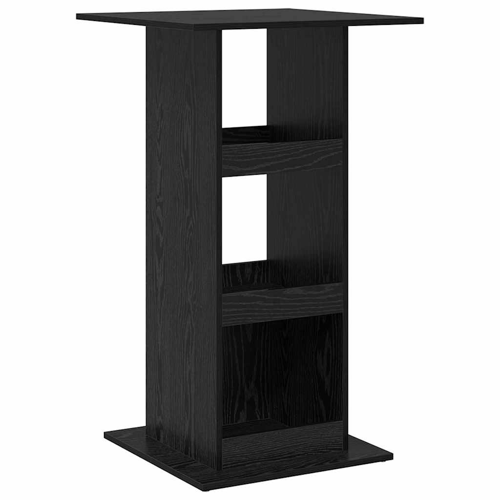 Bartafel met plank Zwart Eiken 60 x 60 x 100 cm Bewerkt hout is nu te koop bij PeponiXL, paradijselijk wonen!