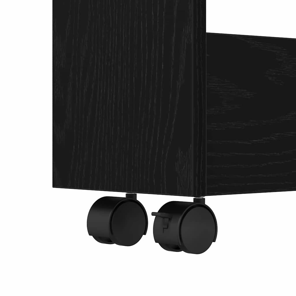 Smalle Opbergtrolley Zwart Eiken 60 x 18 x 70 cm Bewerkt hout is nu te koop bij PeponiXL, paradijselijk wonen!