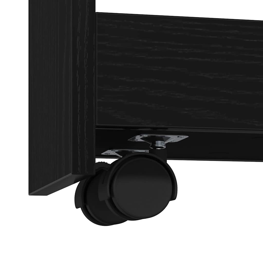 Smalle Opbergtrolley Zwart Eiken 60 x 20 x 82 cm Bewerkt hout is nu te koop bij PeponiXL, paradijselijk wonen!