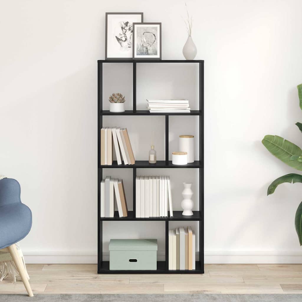 Boekenkast Zwart Eiken 60 x 20 x 102,5 cm Bewerkt hout is nu te koop bij PeponiXL, paradijselijk wonen!