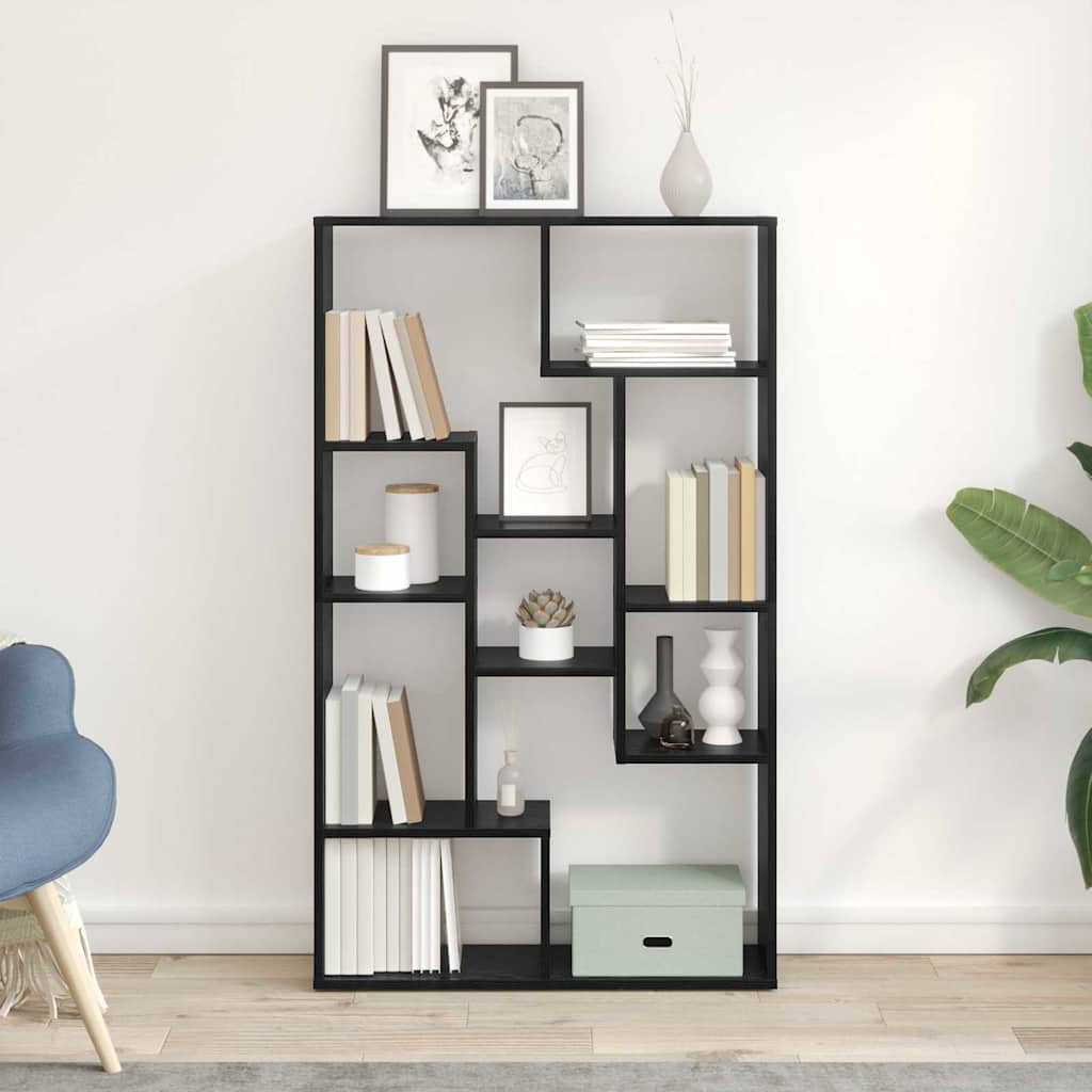 Boekenkast Zwart Eiken 72 x 20 x 102,5 cm Bewerkt hout is nu te koop bij PeponiXL, paradijselijk wonen!