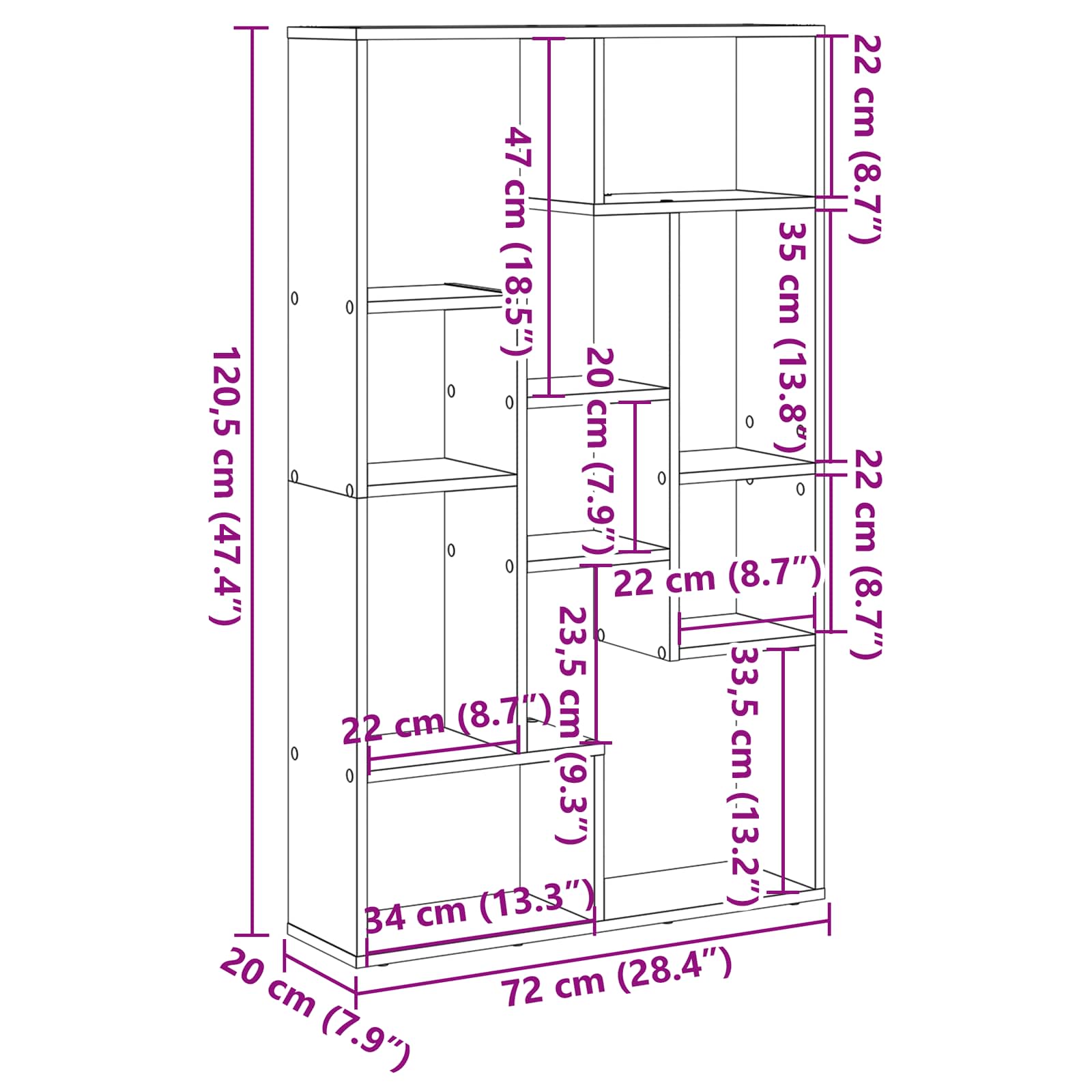 Boekenkast Zwart Eiken 72 x 20 x 102,5 cm Bewerkt hout is nu te koop bij PeponiXL, paradijselijk wonen!