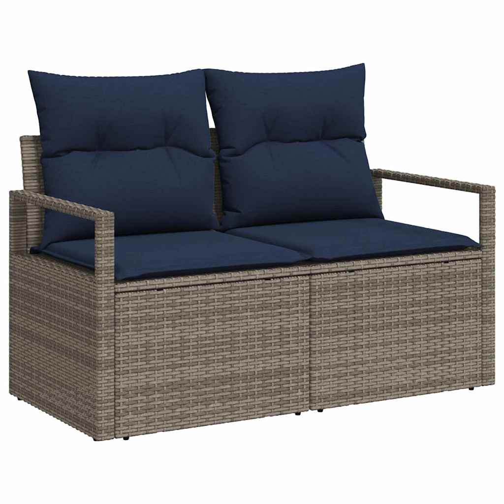 Tuinbankenset met kussen 5 pcs Grijs poly rattan is nu te koop bij PeponiXL, paradijselijk wonen!