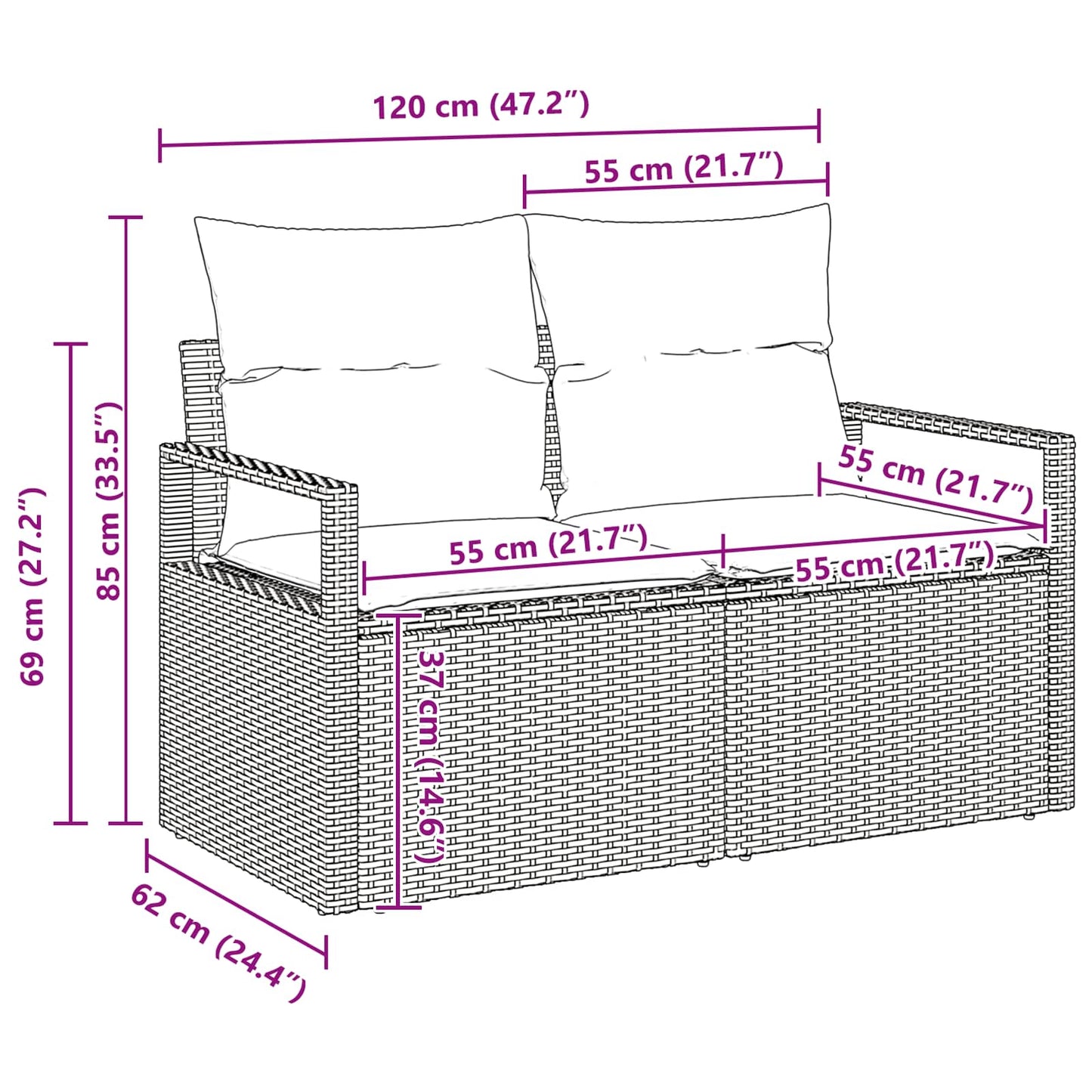 Tuinbankenset met kussen 5 pcs Grijs poly rattan is nu te koop bij PeponiXL, paradijselijk wonen!