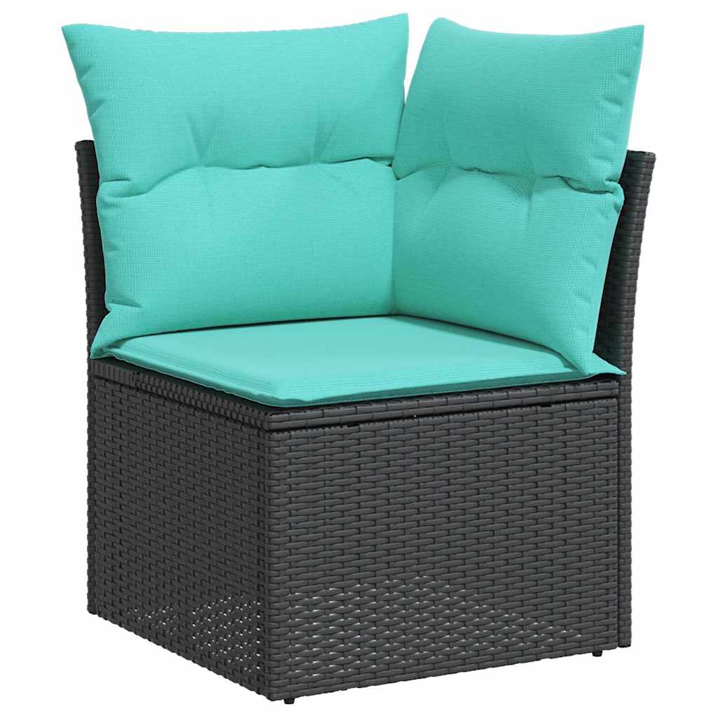 Tuinbankenset met kussen 5 pcs Zwart poly rattan is nu te koop bij PeponiXL, paradijselijk wonen!