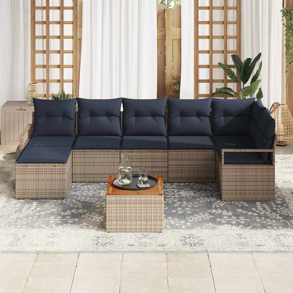 Tuinbankenset met kussen 9 pcs Grijs poly rattan is nu te koop bij PeponiXL, paradijselijk wonen!