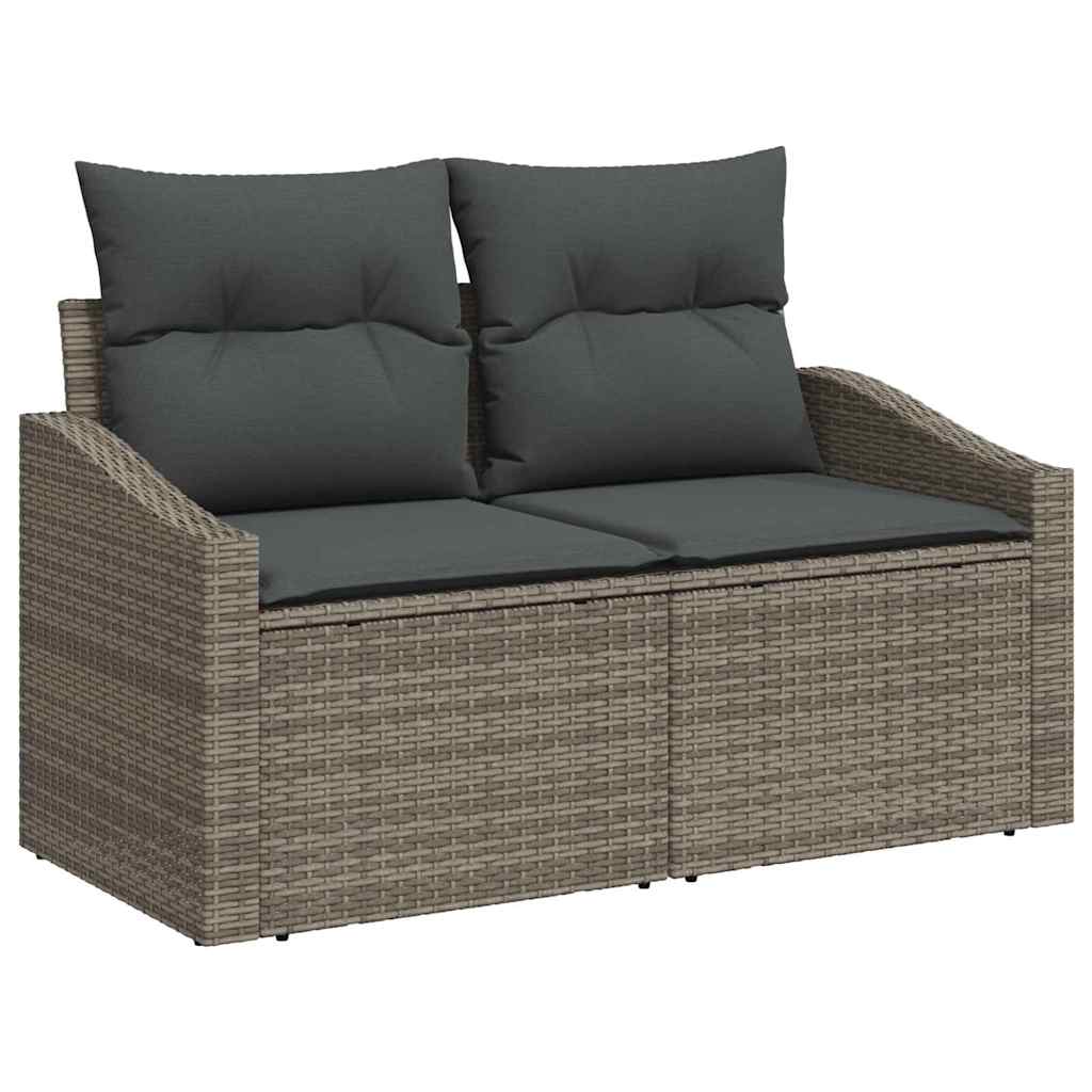 Tuinbankenset met kussen 5 pcs Grijs poly rattan is nu te koop bij PeponiXL, paradijselijk wonen!