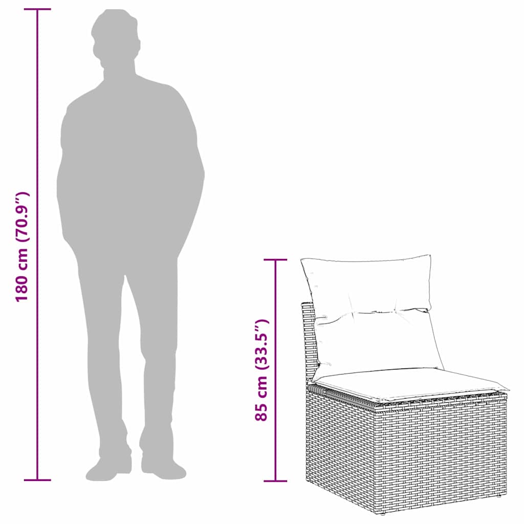 Tuinbankenset met kussen 6 pcs Zwart poly rattan is nu te koop bij PeponiXL, paradijselijk wonen!