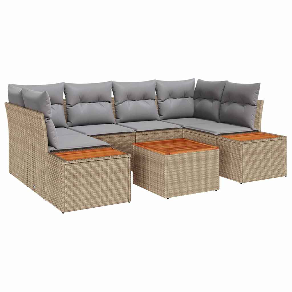 Tuinbankenset met kussen 6 pcs Beige Poly riet is nu te koop bij PeponiXL, paradijselijk wonen!