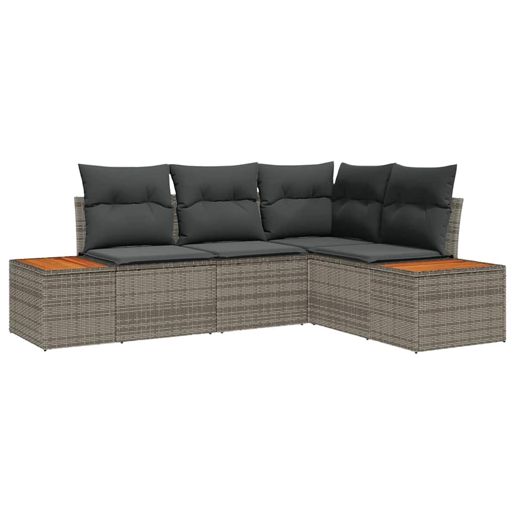 Tuinbankenset met kussen 5 pcs Beige Poly riet is nu te koop bij PeponiXL, paradijselijk wonen!