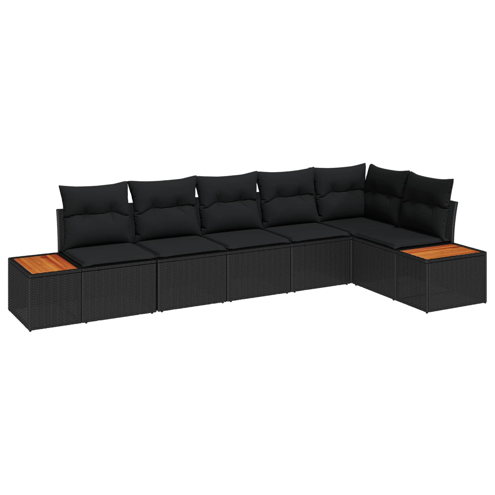Tuinbankenset met kussen 6 pcs Zwart Poly riet is nu te koop bij PeponiXL, paradijselijk wonen!