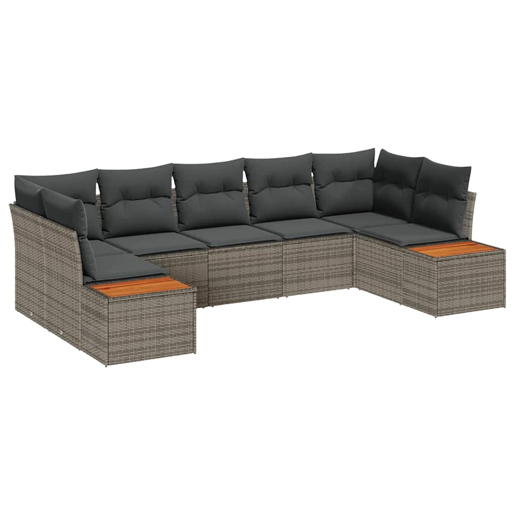 Tuin Sofa Set met kussen 7 pcs Grijs poly rattan is nu te koop bij PeponiXL, paradijselijk wonen!