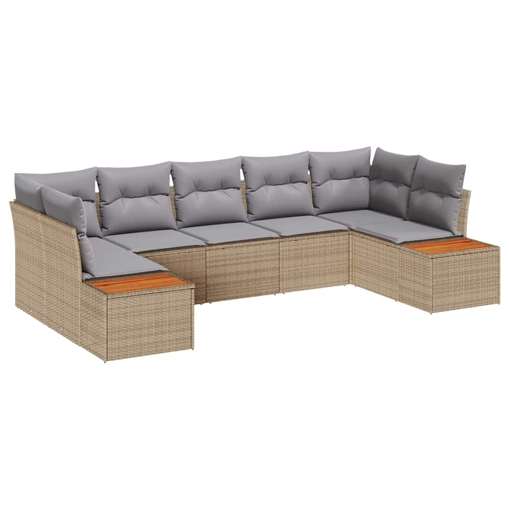 Tuin Sofa Set met kussen 7 pcs Beige poly rattan is nu te koop bij PeponiXL, paradijselijk wonen!