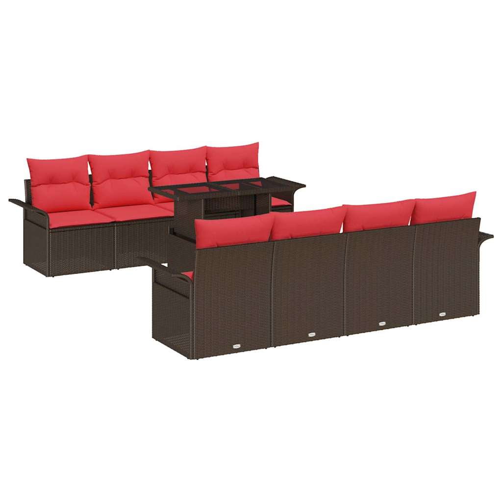 Tuin Sofa Set met kussen 8 pcs Bruin poly rattan is nu te koop bij PeponiXL, paradijselijk wonen!