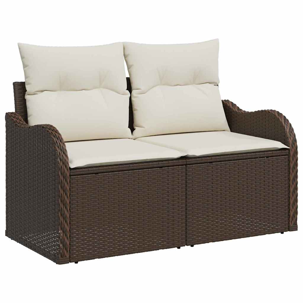 Tuin Sofa Set met kussen 6 pcs Bruin poly rattan is nu te koop bij PeponiXL, paradijselijk wonen!
