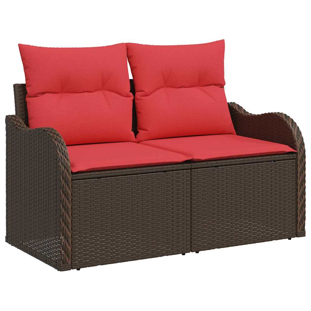 Tuin Sofa Set met kussen 7 pcs Bruin poly rattan is nu te koop bij PeponiXL, paradijselijk wonen!