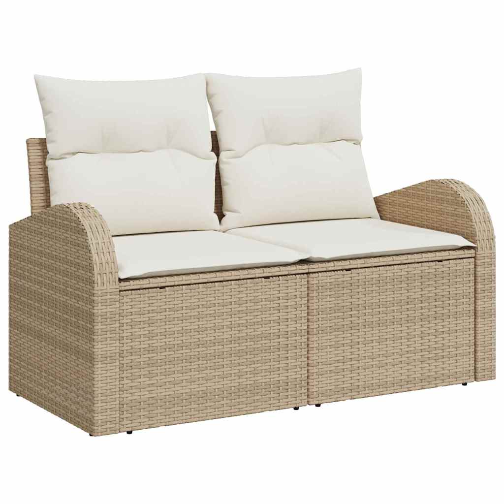 Tuin Sofa Set met opslag 9 pcs Beige poly rattan is nu te koop bij PeponiXL, paradijselijk wonen!