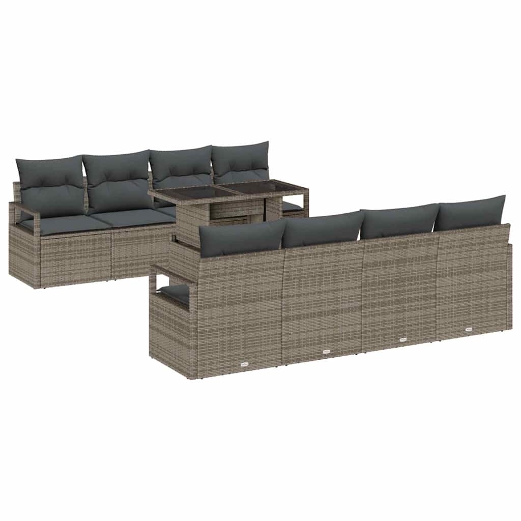 Tuin Sofa Set met kussen 7 pcs Grijs poly rattan is nu te koop bij PeponiXL, paradijselijk wonen!