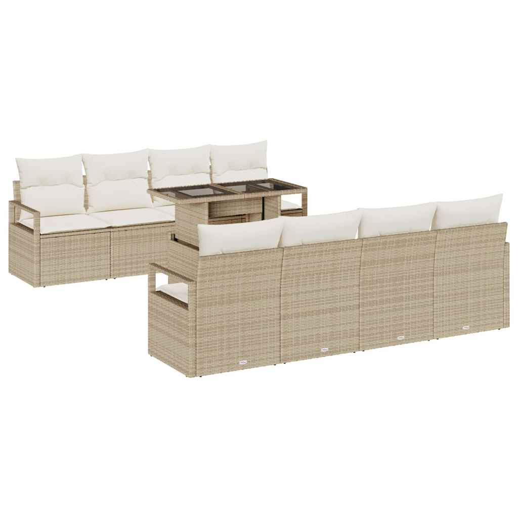 Tuin Sofa Set met kussen 7 pcs Beige en Crème poly rattan is nu te koop bij PeponiXL, paradijselijk wonen!