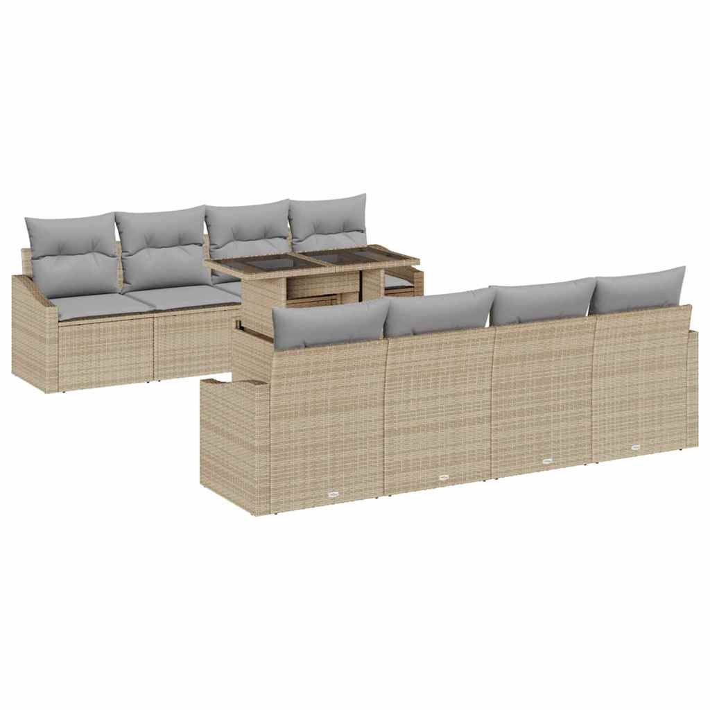 Tuin Sofa Set met kussen 7 pcs Beige en Licht Grijs poly rattan is nu te koop bij PeponiXL, paradijselijk wonen!