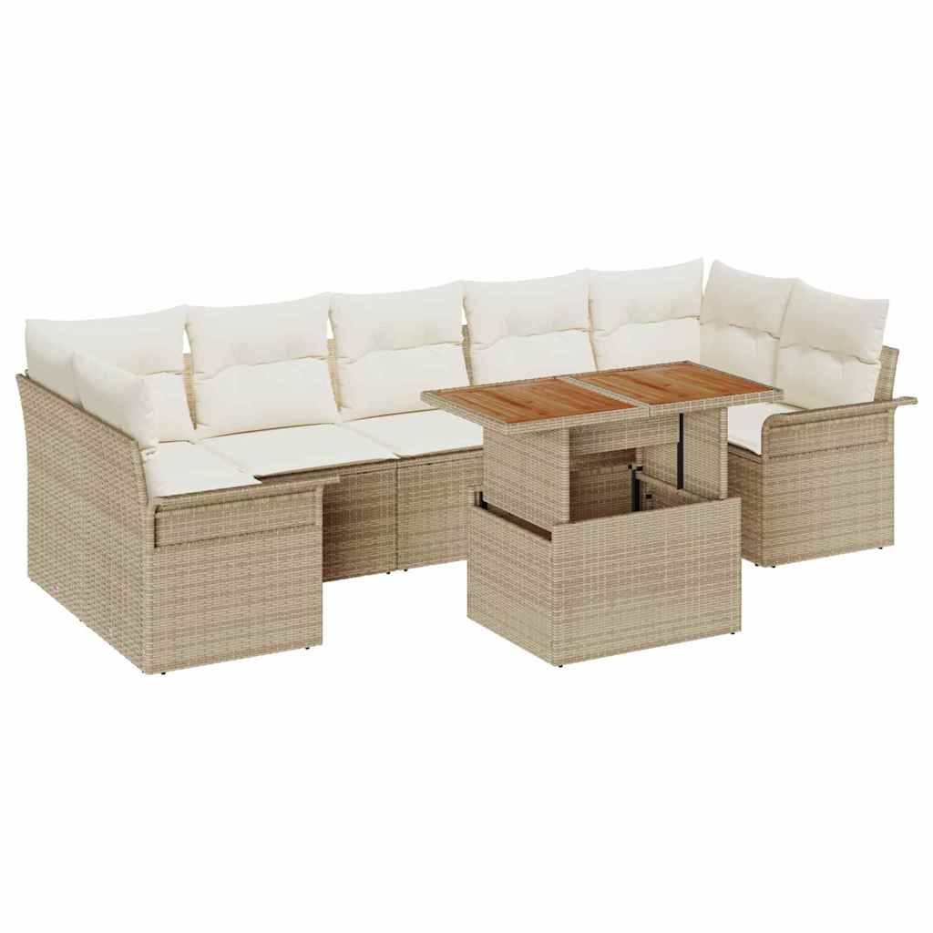 Tuin Sofa Set met kussen 8 pcs beige en crèmekleurig is nu te koop bij PeponiXL, paradijselijk wonen!
