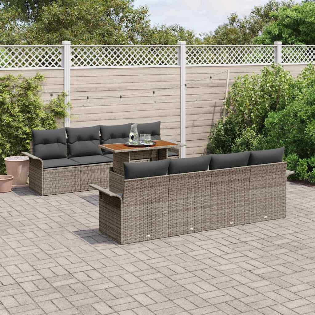 Tuinbankenset met kussen 7 pcs Grijs poly rattan is nu te koop bij PeponiXL, paradijselijk wonen!