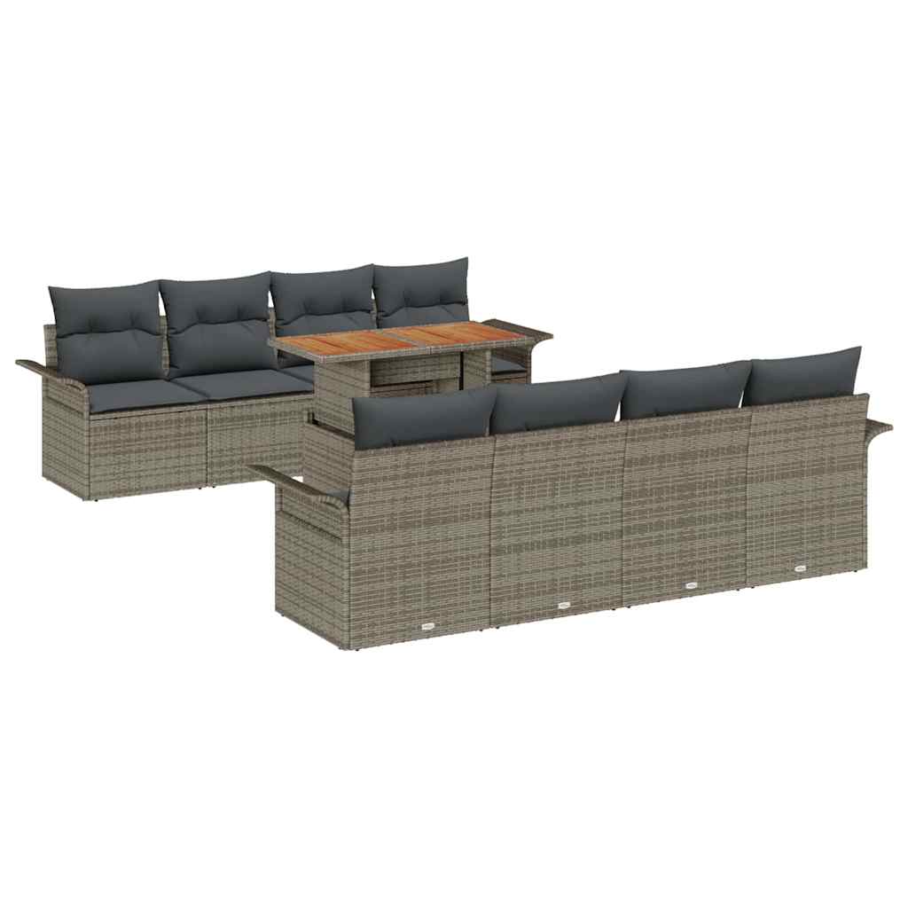 Tuinbankenset met kussen 7 pcs Grijs poly rattan is nu te koop bij PeponiXL, paradijselijk wonen!