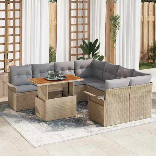 Tuin Sofa Set met kussen beige en lichtgrijs is nu te koop bij PeponiXL, paradijselijk wonen!