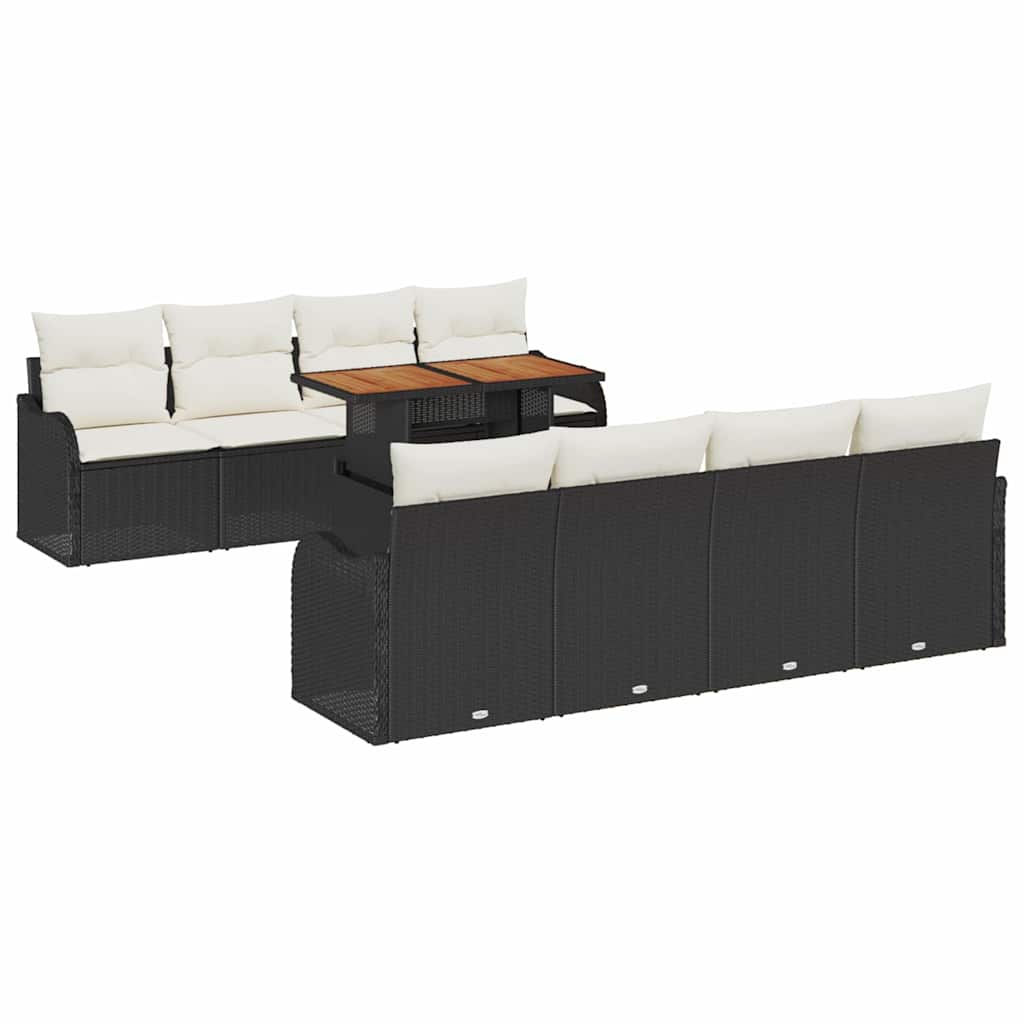 Tuin Sofa Set met kussen 7 pcs Zwart en crème is nu te koop bij PeponiXL, paradijselijk wonen!