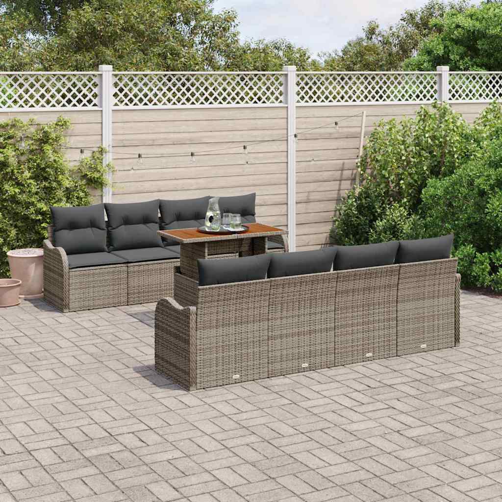 Tuin Sofa Set met kussen 7 pcs Grijs is nu te koop bij PeponiXL, paradijselijk wonen!