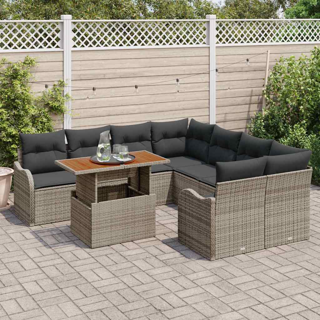 Tuin Sofa Set met kussen 7 pcs Grijs is nu te koop bij PeponiXL, paradijselijk wonen!