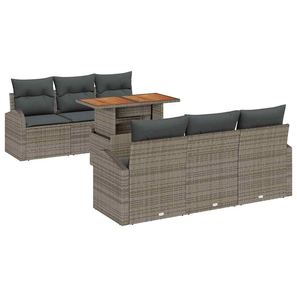 Tuin Sofa Set met kussen 7 pcs Grijs is nu te koop bij PeponiXL, paradijselijk wonen!