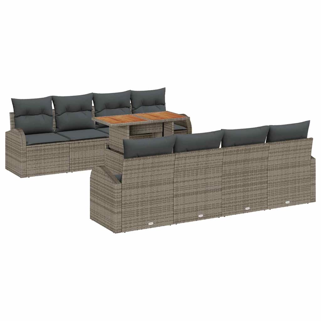 Tuin Sofa Set met kussen 7 pcs Grijs is nu te koop bij PeponiXL, paradijselijk wonen!