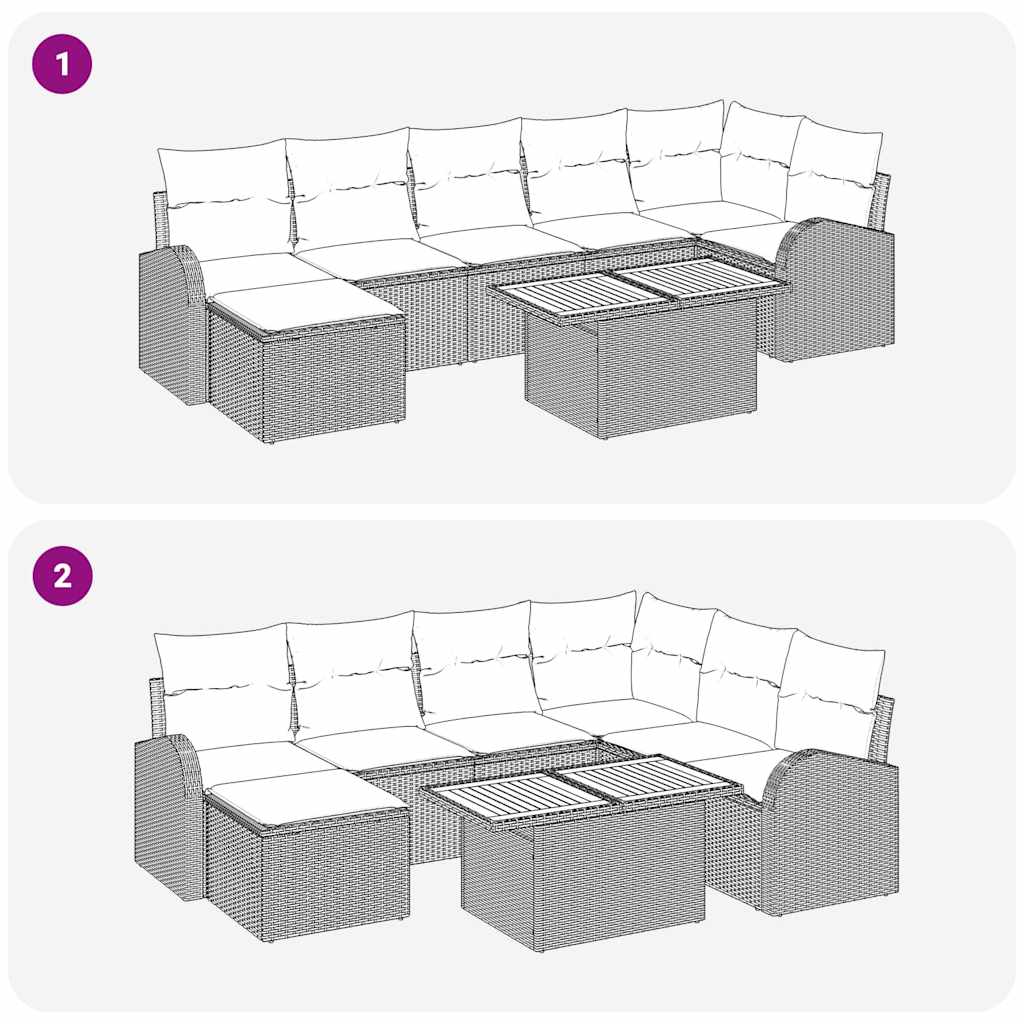 Tuin Sofa Set met kussen 8 pcs Grijs is nu te koop bij PeponiXL, paradijselijk wonen!