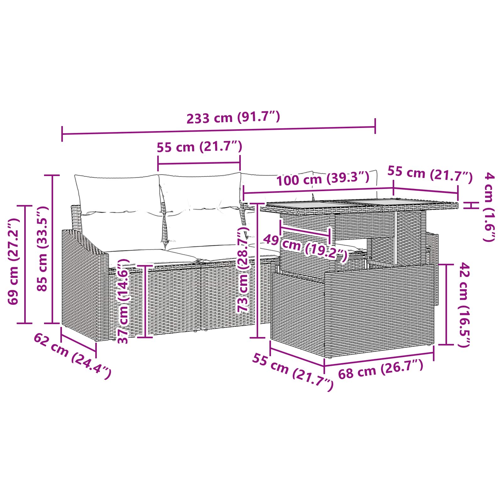 Tuinbankenset 5 st 4-Aantal zitplaatsen Zwart en Teal is nu te koop bij PeponiXL, paradijselijk wonen!