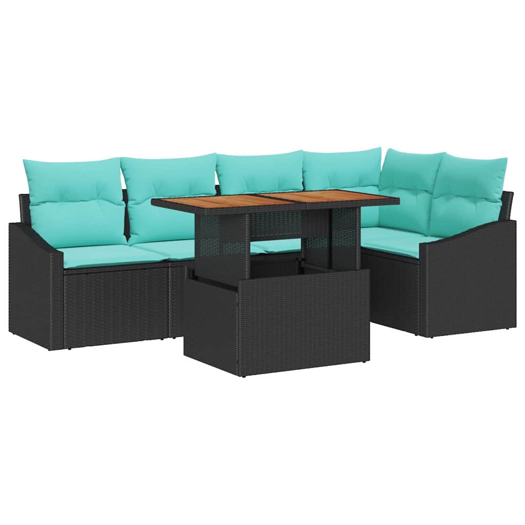 Tuinbankenset 6 st 5-Aantal zitplaatsen Zwart en Teal is nu te koop bij PeponiXL, paradijselijk wonen!
