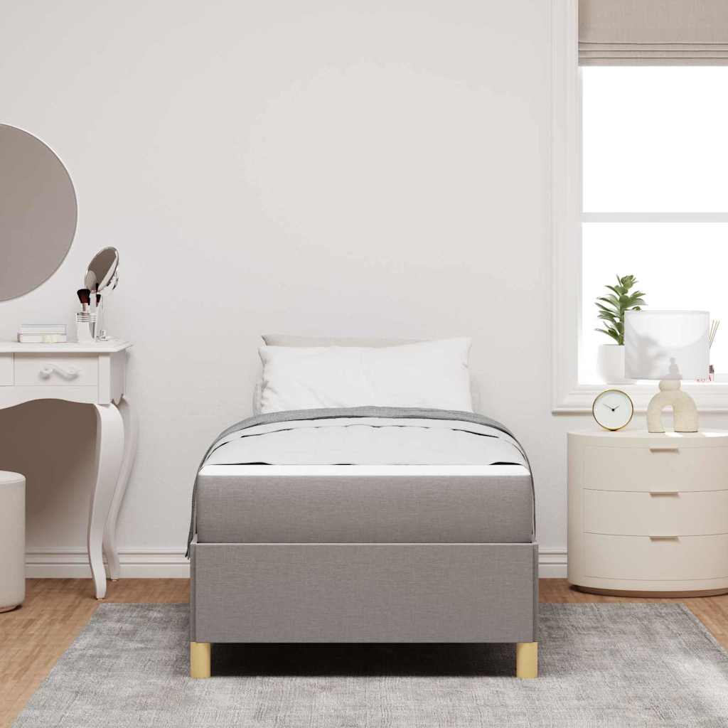 Bedframe met matras Taupe 90 x 190 cm Stof is nu te koop bij PeponiXL, paradijselijk wonen!