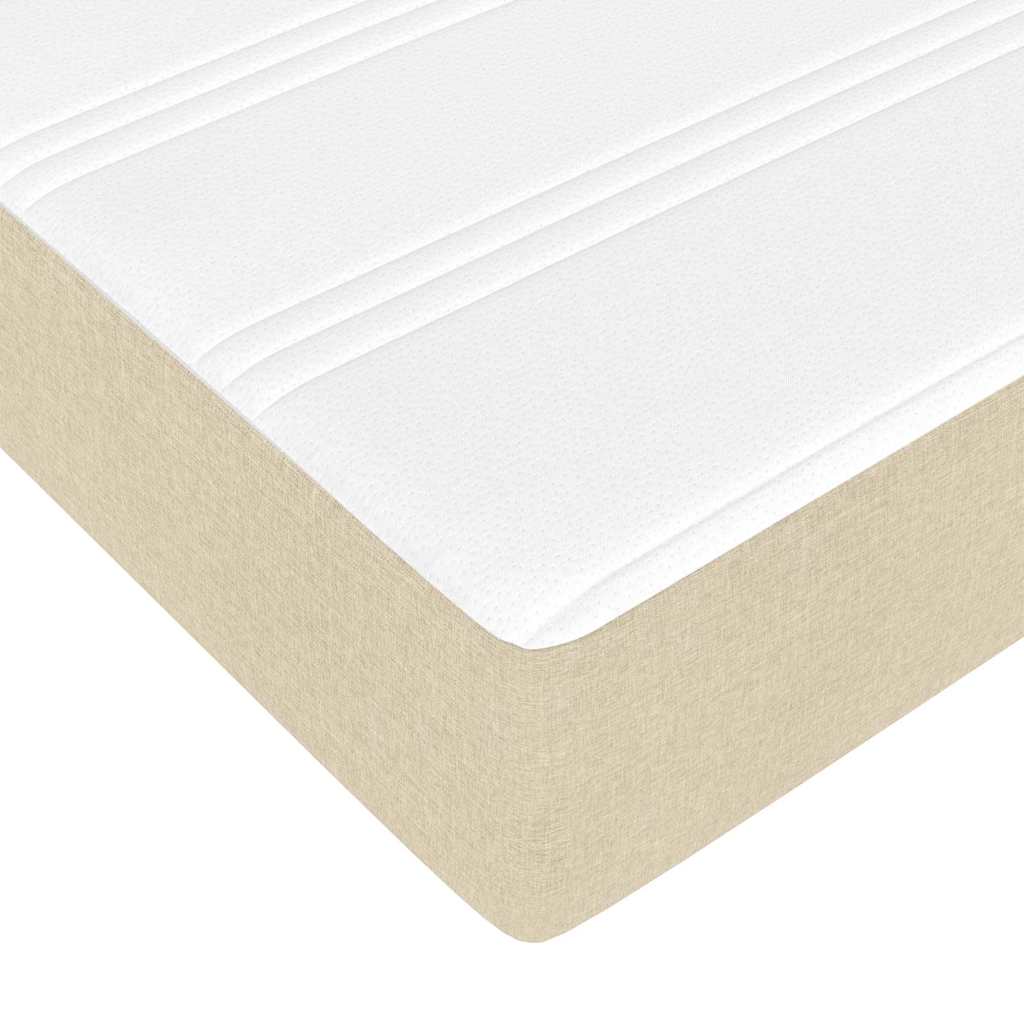 Bedframe met matras Crème 90 x 190 cm Stof is nu te koop bij PeponiXL, paradijselijk wonen!